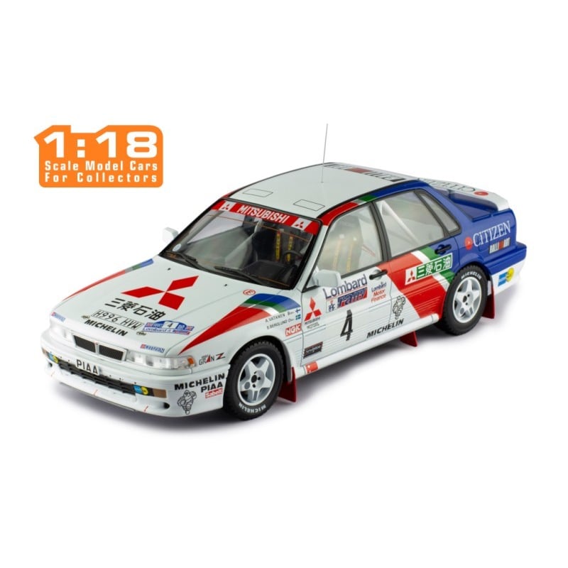IXO 1/18 Mitsubishi Galant VR-4 No.3 2nd RAC Rallye 1990 Ari Vatanen/Bruno Berglund