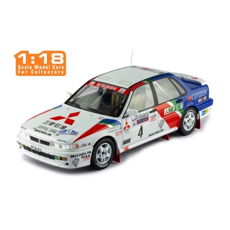 IXO 1/18 Mitsubishi Galant VR-4 No.3 2nd RAC Rallye 1990 Ari Vatanen/Bruno Berglund