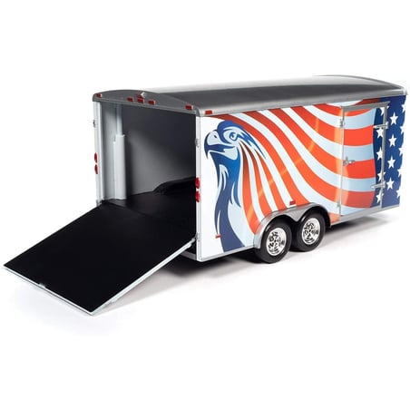 Autoworld 1/18 Closed trailer Star Spangled Banner USA Flag