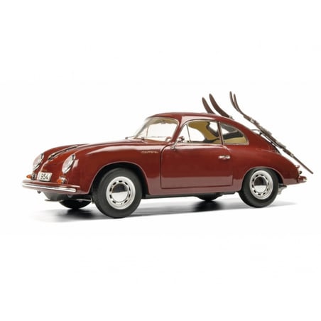 1/18 Porsche 356 A Carrera Coupe "Skiurlaub" with Luggage Rack and 2 pairs of Ski