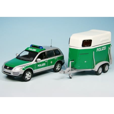 Minichamps 1/43 VW Touareg & horse trailer police Polizei 2002