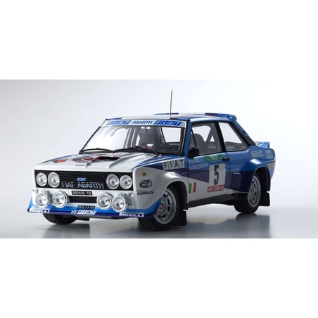Kyosho 1/18 Fiat 131 Abarth Works Olio No.5 Winner Rally Portugal 1980 W. Rohrl / C.Geistdorfer