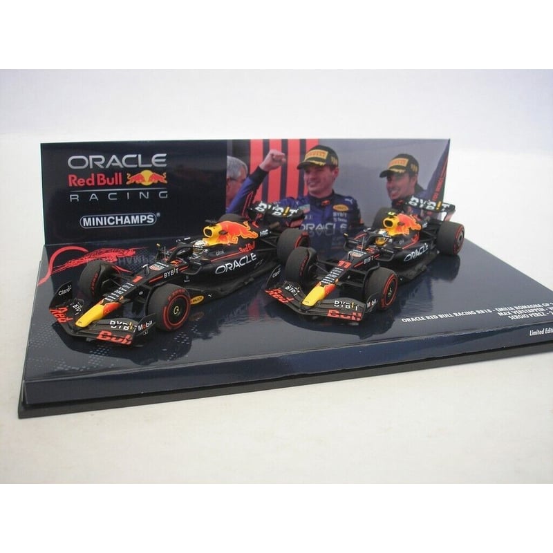 Minichamps 1/43 Oracle Red Bull Racing RB18  F1 Emilia Romagna GP 2022, Max Verstappen Winner / Sergio Perez 2nd Place