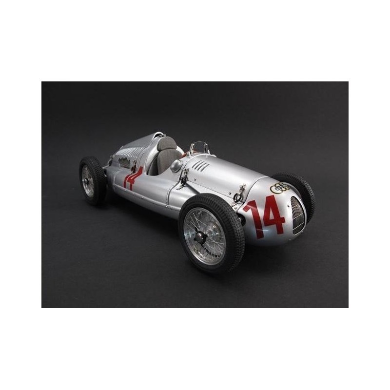 Miniature CMC 1/18 - Auto-Union Typ D 1938/39 - GP France 1939 H.P. Müller - Argent
