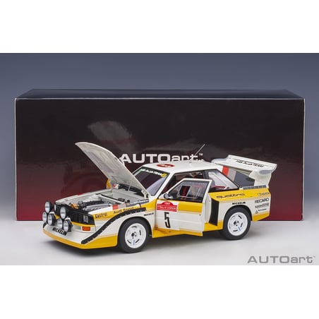 1/18 Audi Sport Quattro S1 Rally San Remo 1985 winner W. Röhrl/C. Geistdörfer No.5