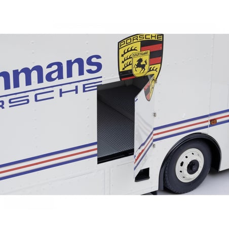 Schuco 1/18 Mercedes Benz  O317 Truck Car Transporter Porsche Rothmans Racing Team 1984