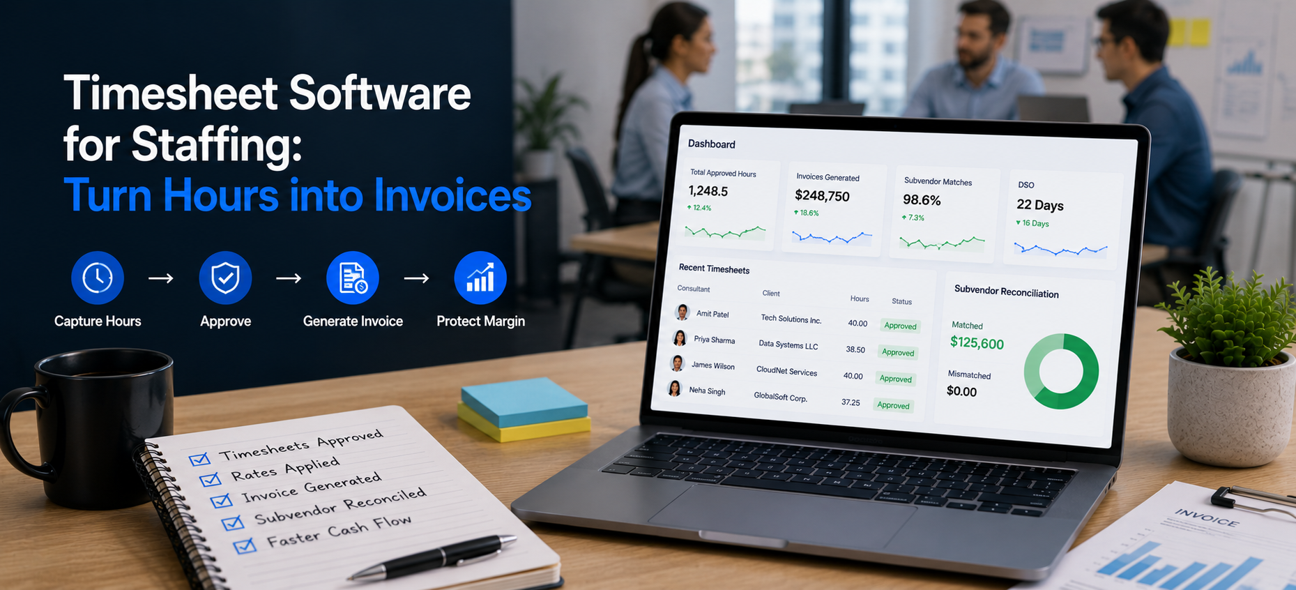 Timesheet Software for Staffing: Turn Hours into Invoices