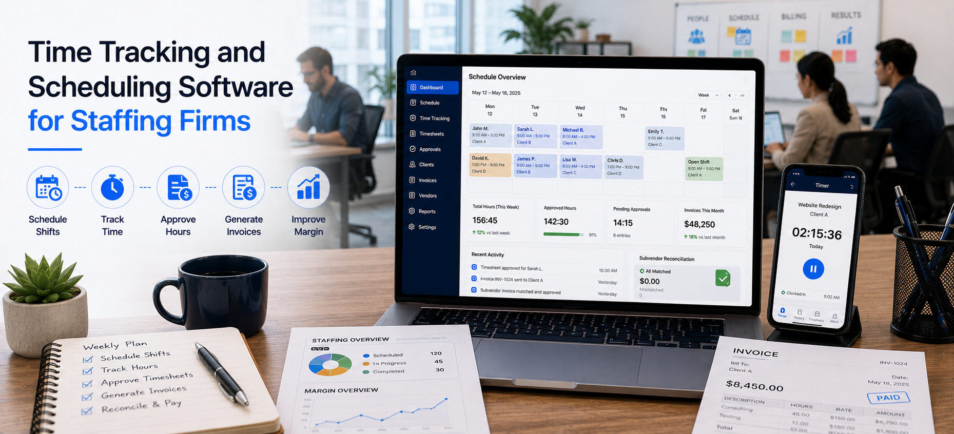 Time Tracking and Scheduling Software for Staffing Firms