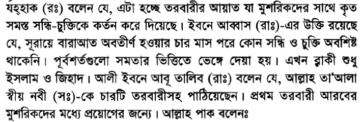 একটি তরবারির আয়াতের (The sword verse) পর্যালোচনা, প্রেক্ষাপট ও অন্যান্য 33 তরবারির 32