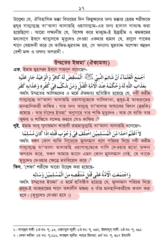 শাতিমে রাসুল সম্পর্কিত শারিয়ার বিধান 38 শাতিমে রাসুল 37