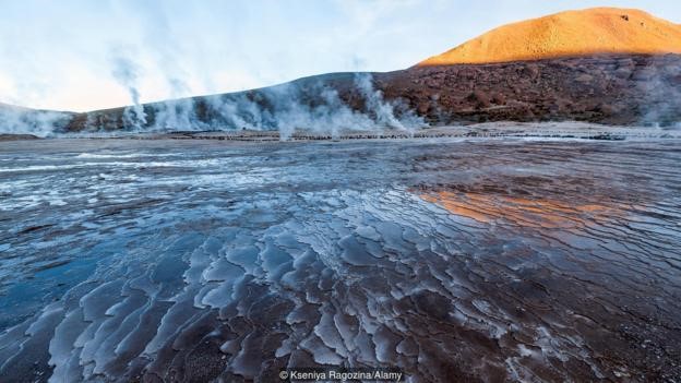 Volcanic water is hot and rich in chemicals