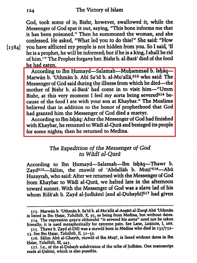 নবী মুহাম্মদের করুণ মৃত্যু 5 History of al Tabari vol-8 p124