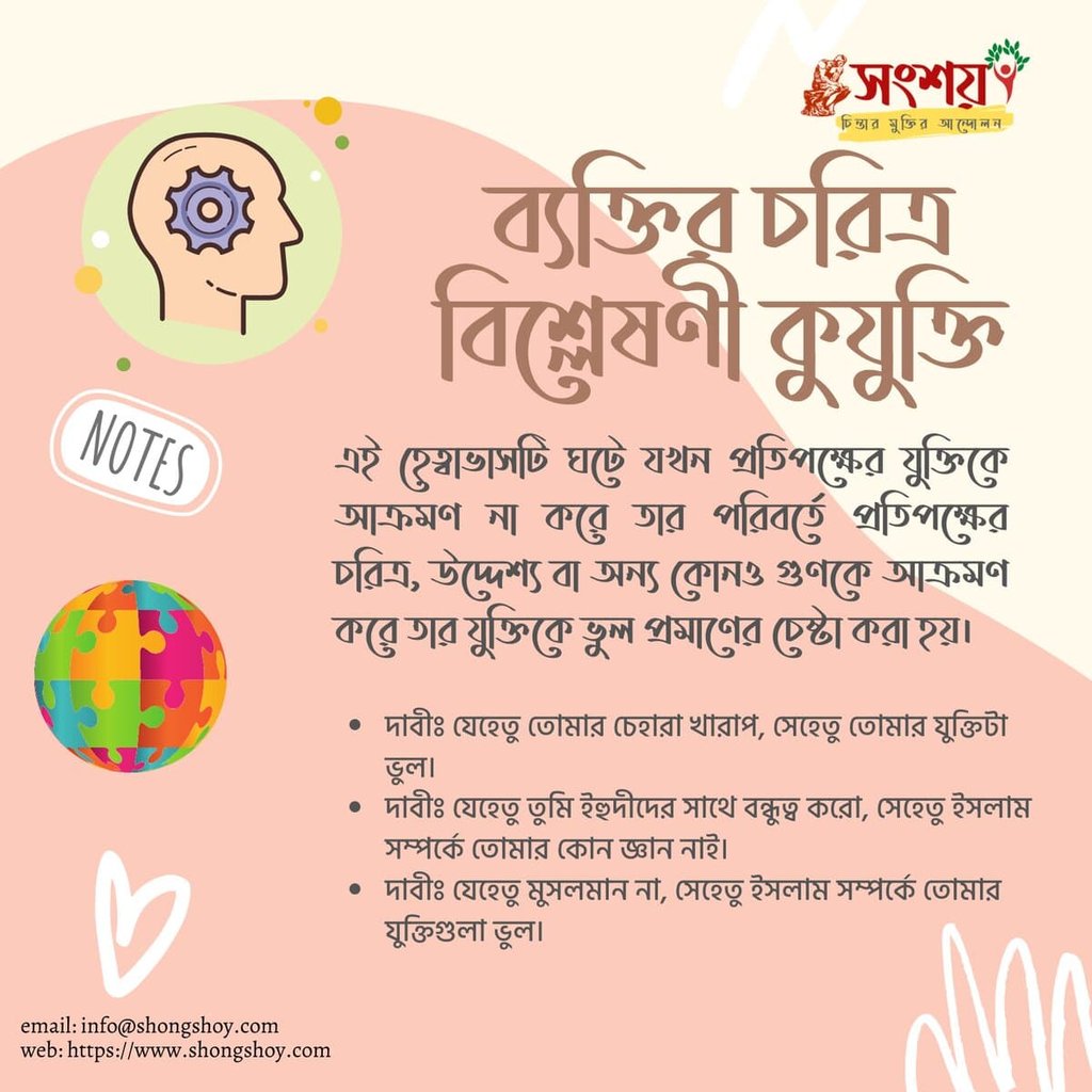 বহুল প্রচলিত কিছু কুযুক্তি বা ফ্যালাসি বা কুতর্ক বা হেত্বাভাস 21 কুযুক্তি বা ফ্যালাসি 20