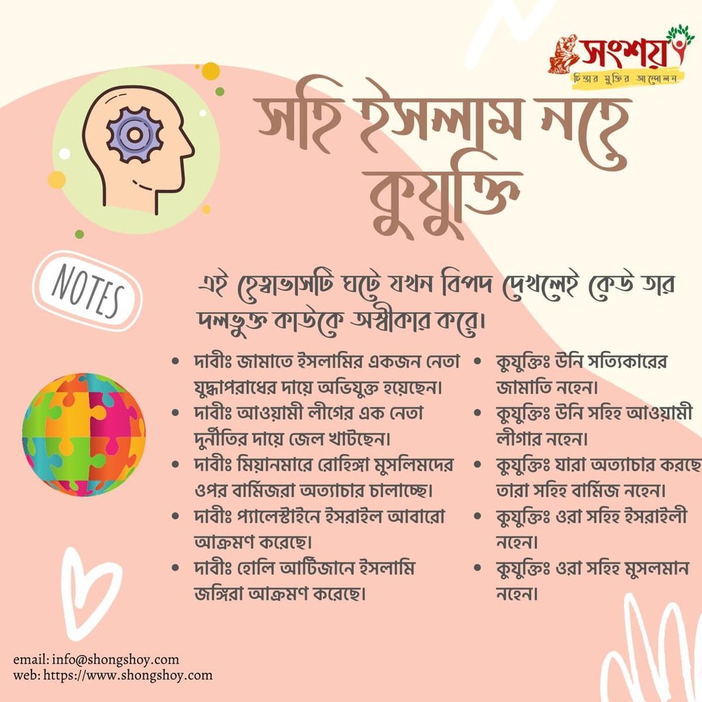 বহুল প্রচলিত কিছু কুযুক্তি বা ফ্যালাসি বা কুতর্ক বা হেত্বাভাস 37 কুযুক্তি বা ফ্যালাসি 36