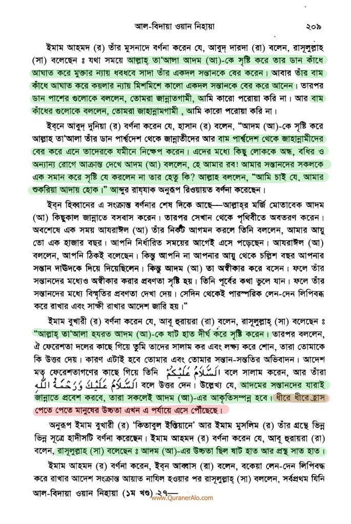 হযরত আদমের সৃষ্টি প্রসঙ্গে - ইবনে কাসীর 6 আদম এর সৃষ্টি প্রসঙ্গে ২০৯