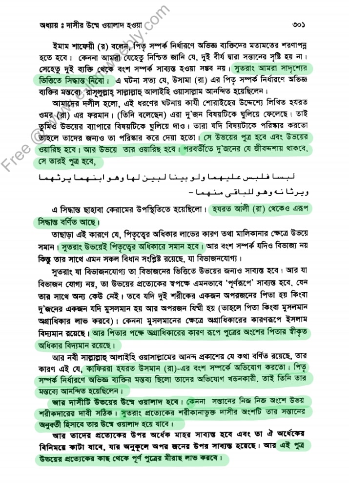 দাসীর উম্মে ওয়ালাদ হওয়া | আল হিদায়া 14 দাসী 13