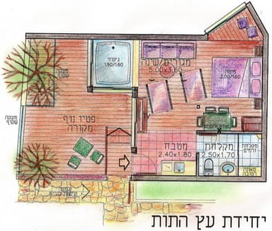 בקתת עץ התות - בקתה רומנטית עם ג'קוזי ופטיו - 13