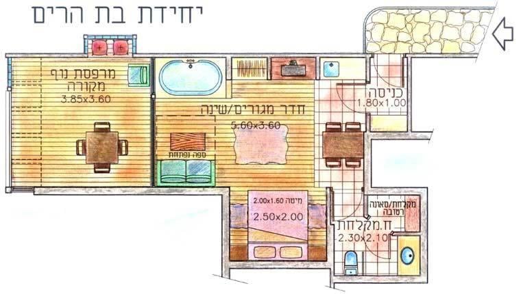 בת הרים - בקתת עץ נגישה עם סאונה ומרפסת נוף - 12