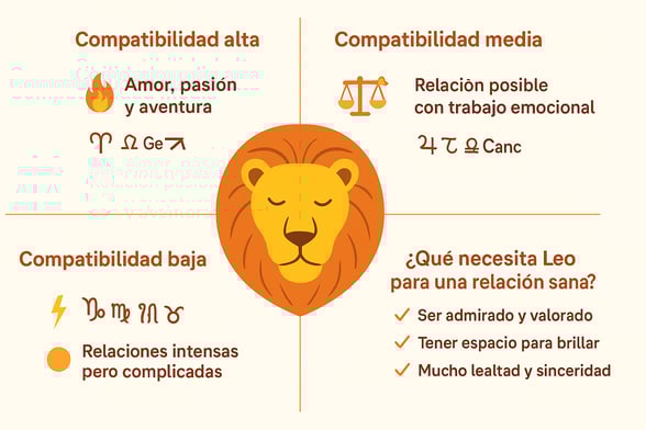 Compatibilidad de Leo con los demás signos: amor, amistad y energía zodiacal