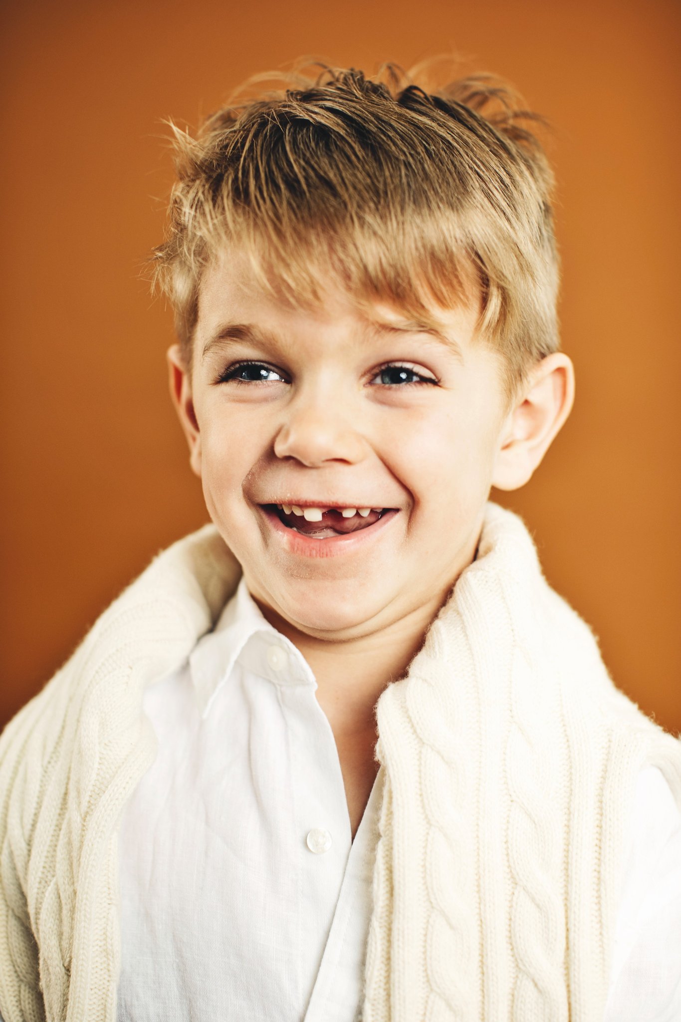 A boy laughing