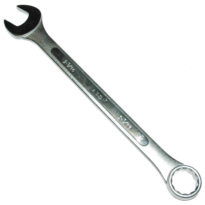 Combination Wrench, 1-1/16″, Chrome Vanadium Alloy Steel, Heat Treated. 14″ OAL (Nominal)