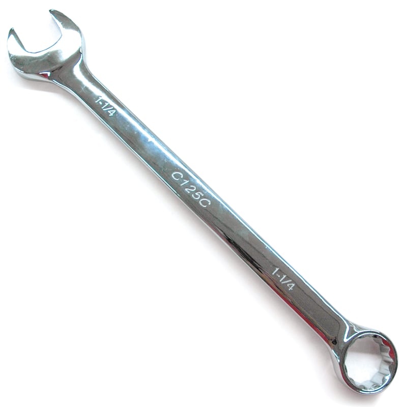 Combination Wrench, 1-1/4″, Chrome Vanadium Alloy Steel, Heat Treated. 16″ OAL (Nominal)