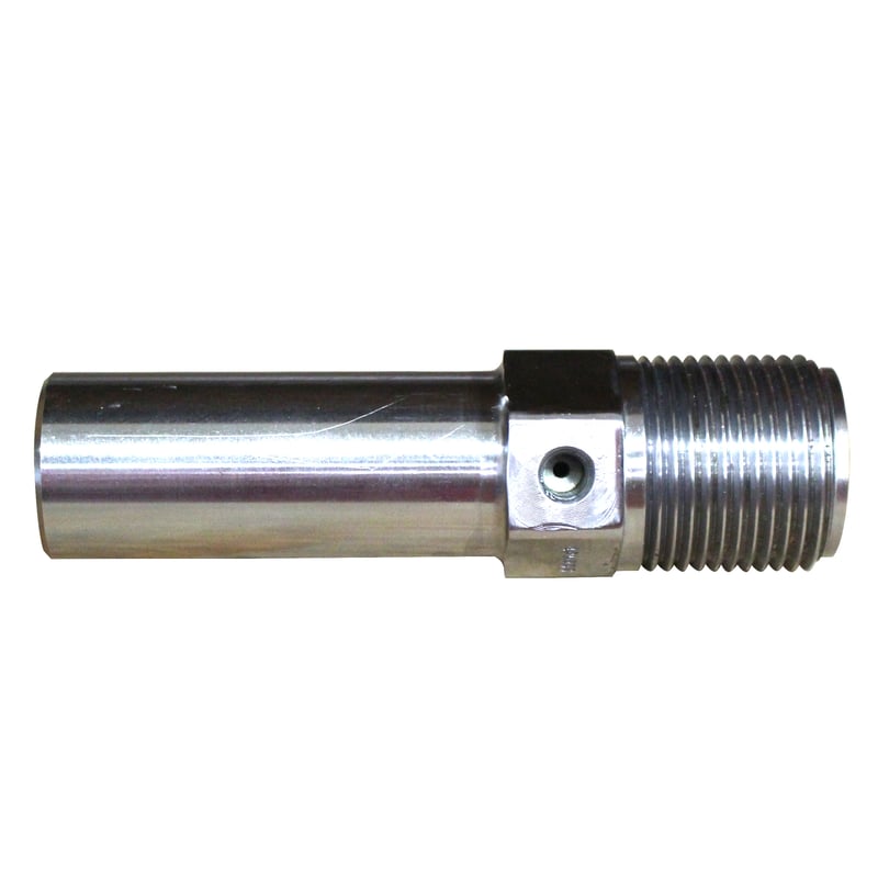 Hot Melt RT Nozzle Body, 6-1/4" (7" with Tip), 1-3/4"-8 Thd, 3/4" RO with 3/8"-24 Hot Melt T/C Hole