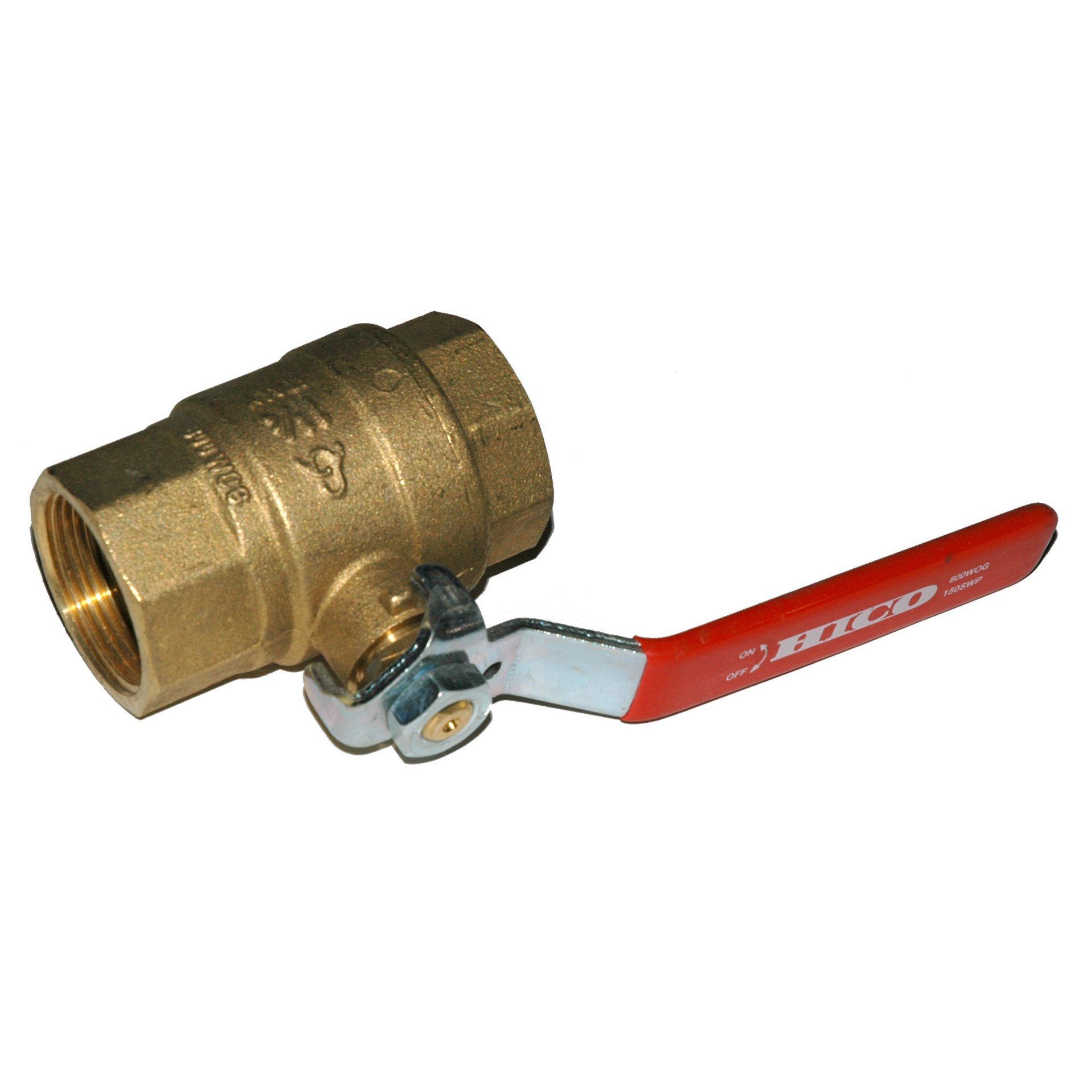 Ball Valve, 1-1/4" Female NPT, Full Port, Brass - Image 1
