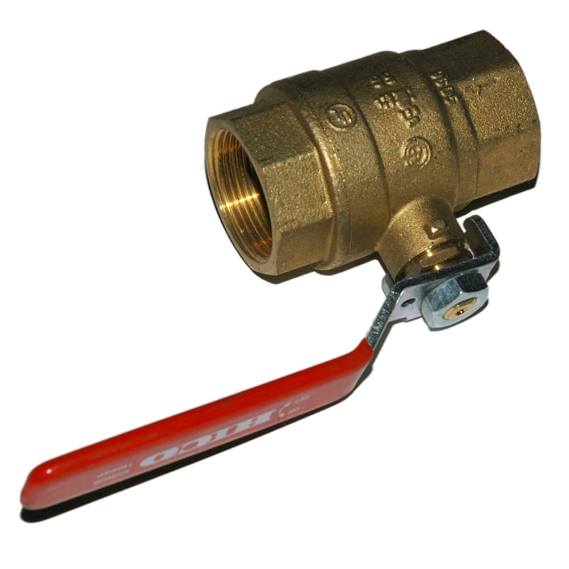 Ball Valve, 1-1/4" Female NPT, Full Port, Brass