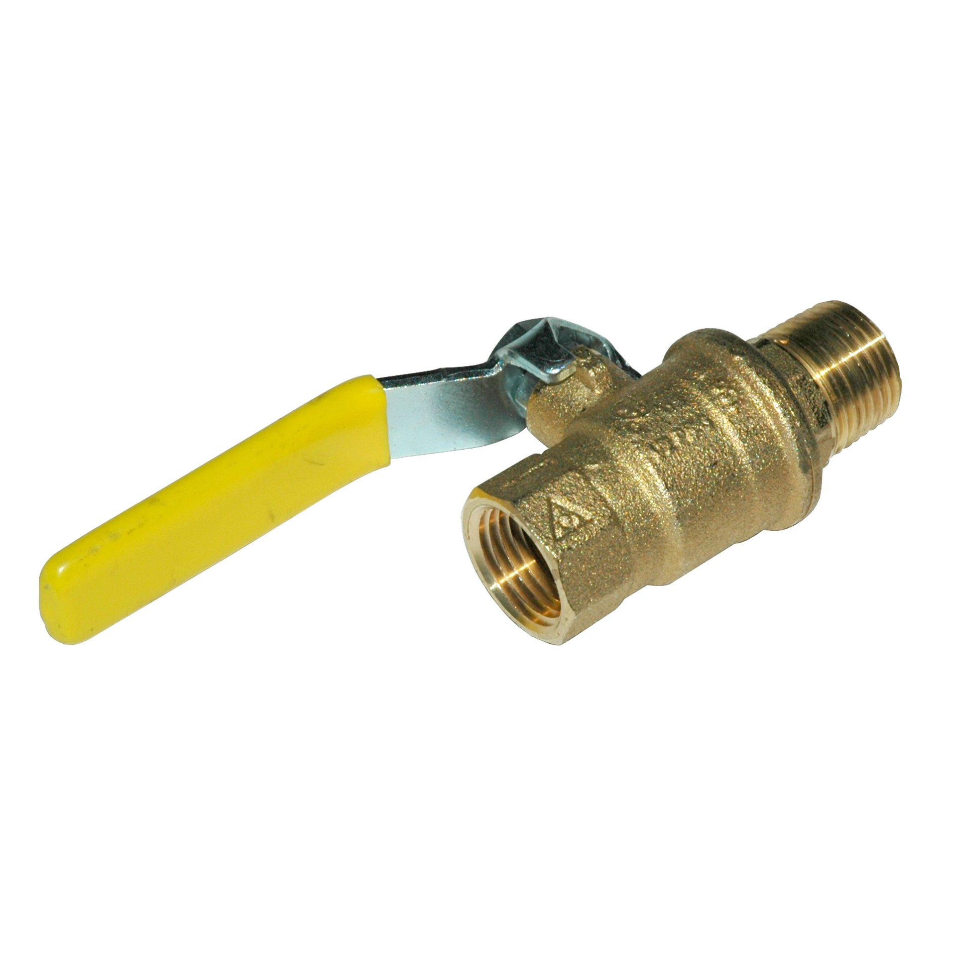 Ball Valve, 1/2" Male x 1/2" Female NPT Full Port, Brass - Image 1