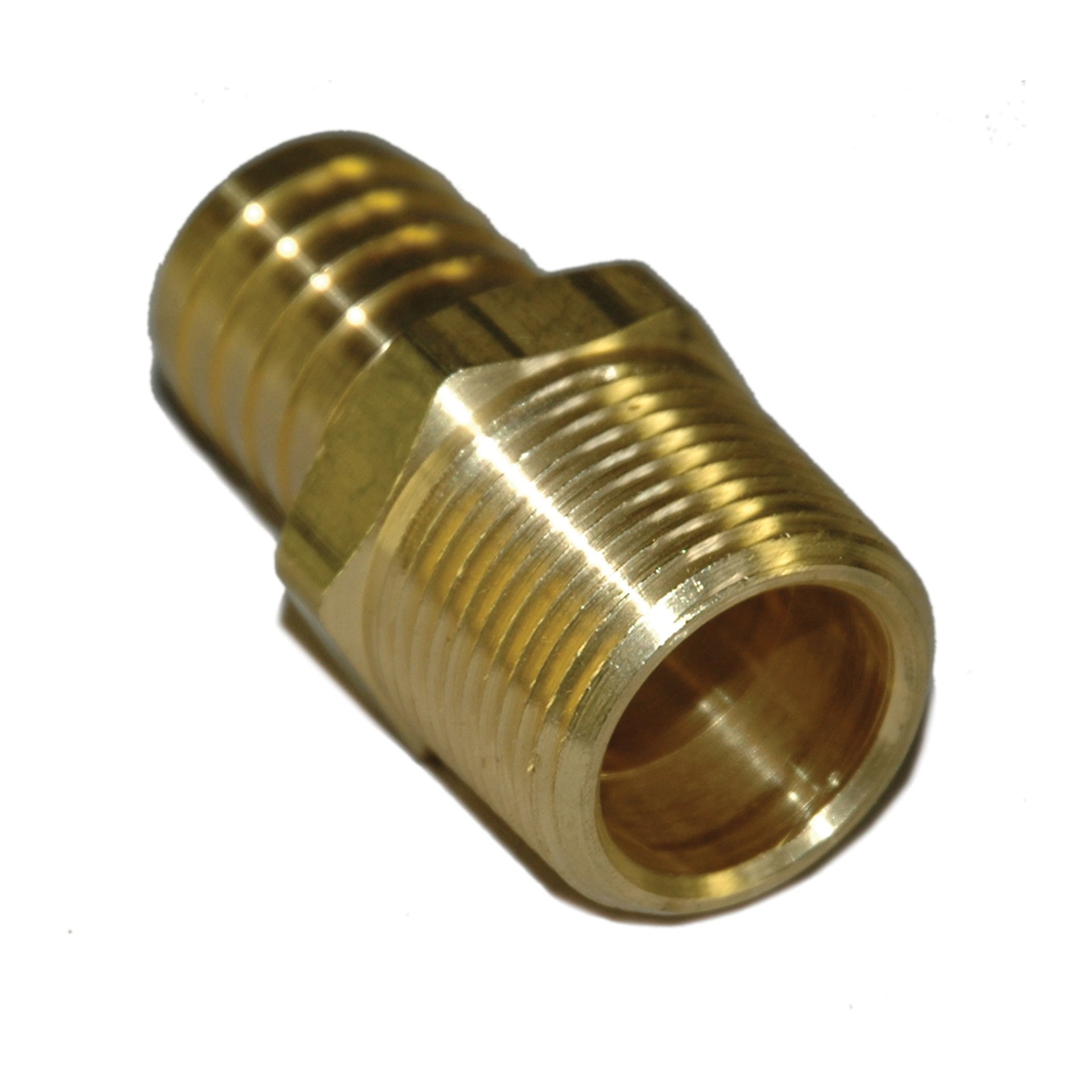 Hose Barb, 1" Inside Diameter Hose, 1" Male NPT, Straight, Brass - Image 1