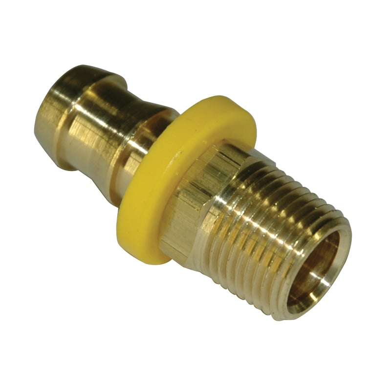 Hose Barb, 1/2″ Inside Diameter Push-On, 3/8″ Male NPT, Brass