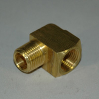 Street Elbow, 90 Degree, Brass Mold Fitting 3/8" NPT Male x 3/8" NPT Female - Barstock - Image 1