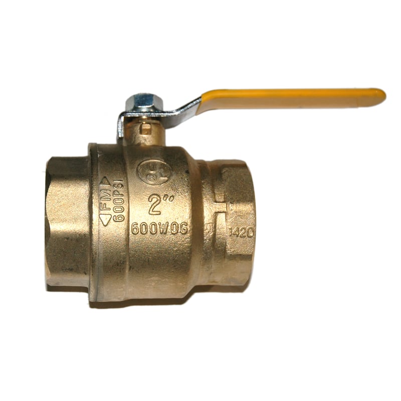 Ball Valve, 2″, Female NPT, Full Port, Brass