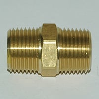 Hex Nipple, Brass Mold Fitting 1/2" NPT Male x 1/2" NPT Male - Image 2