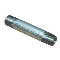 Pipe Nipple, 1/8" NPT, 2" Length, Galvanized Steel - Image 1