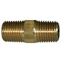 Hex Nipple, Brass Mold Fitting 1" NPT Male x 1" NPT Male - Image 1