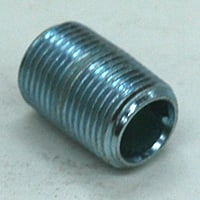 Pipe Nipple, 3/8" NPT, Close, Galvanized Steel - Image 1