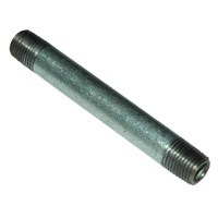 Pipe Nipple, 1/4" NPT, 4" Length, Galvanized Steel - Image 1