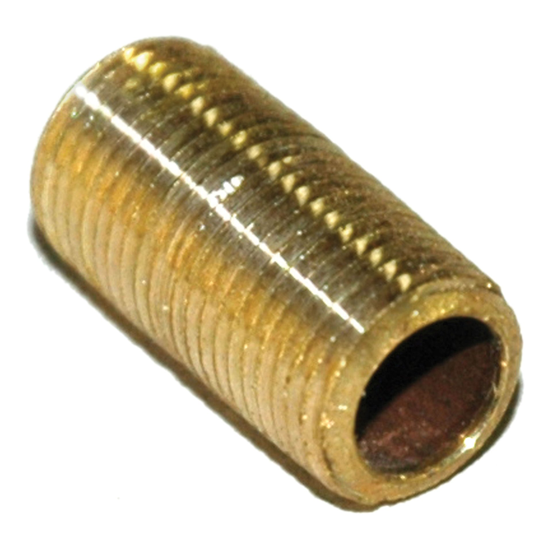 Pipe Nipple, 1/8" NPT, Close, Brass - Image 1