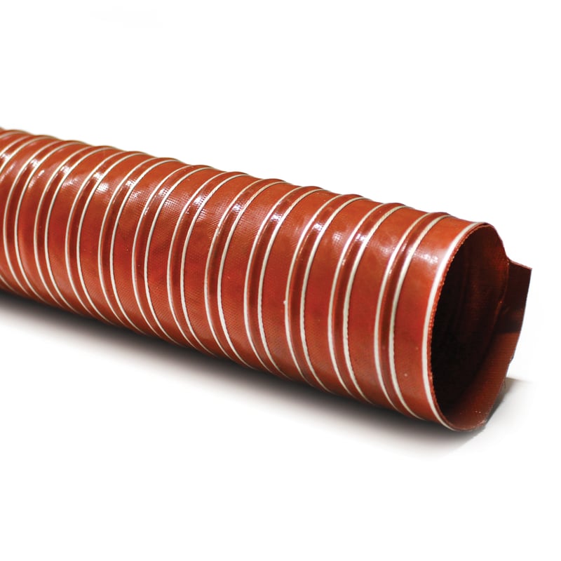 Hopper Dryer Hose, 1- Ply, Orange, 6″ ID, 13′ Long, Neoprene Coated Fiberglass