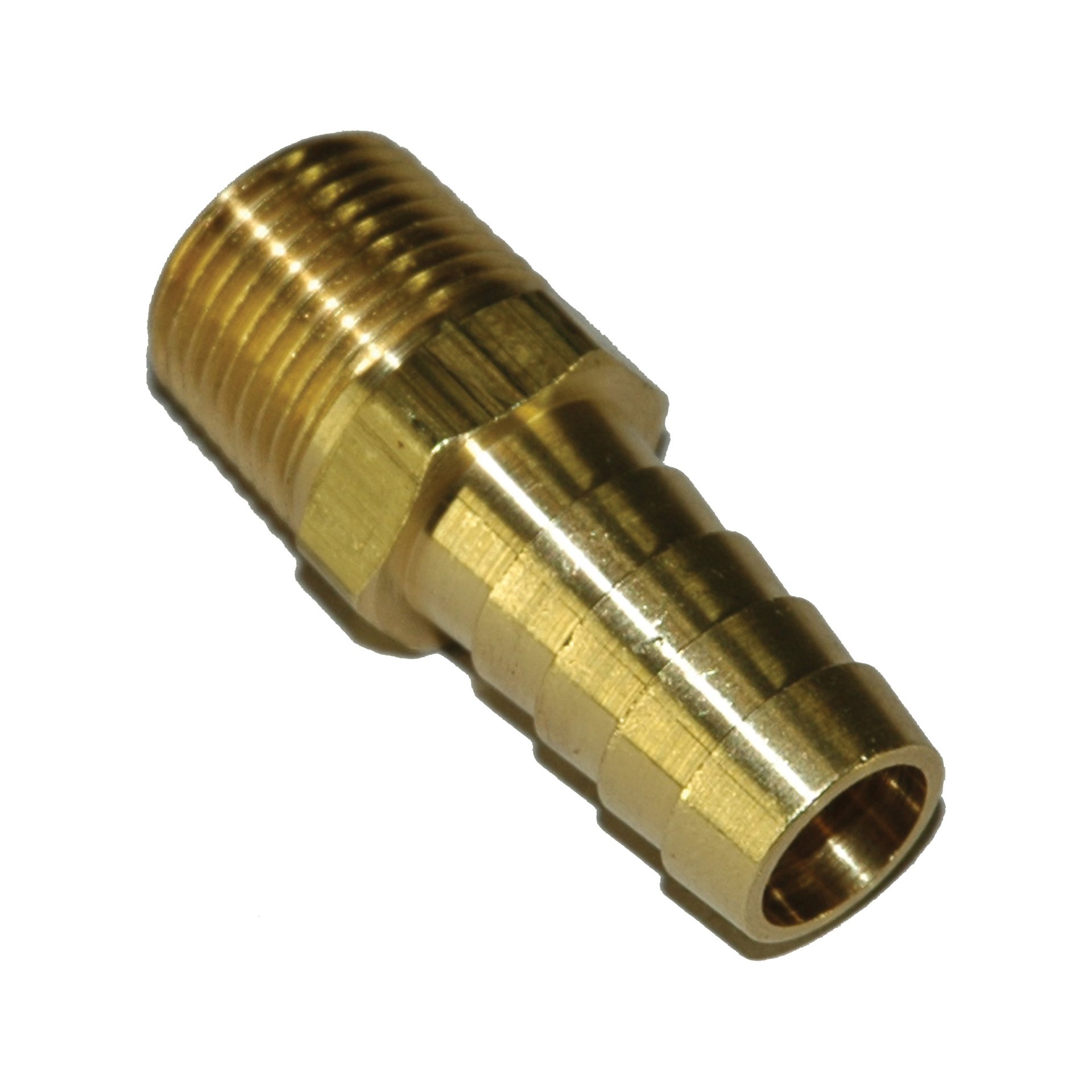 Hose Barb, 1/2" Inside Diameter Hose, 3/8" Male NPT, Straight, Brass - Image 1