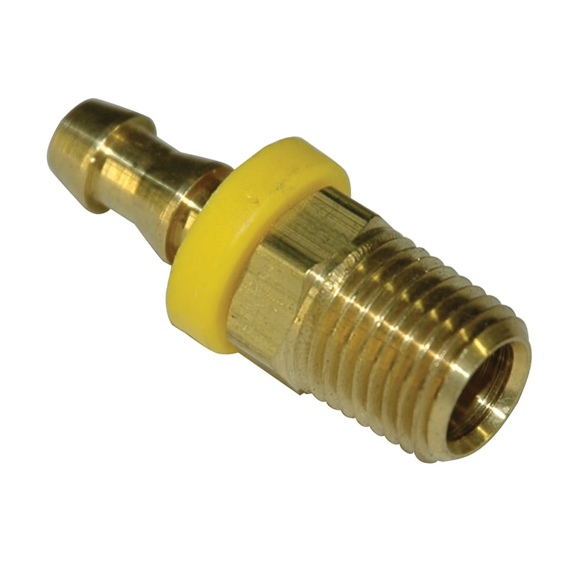 Hose Barb, 1/4″ Inside Diameter Push-On, 1/4″ Male NPT, Brass