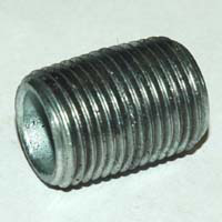 Pipe Nipple, 1/2" NPT, Close, Galvanized Steel - Image 1