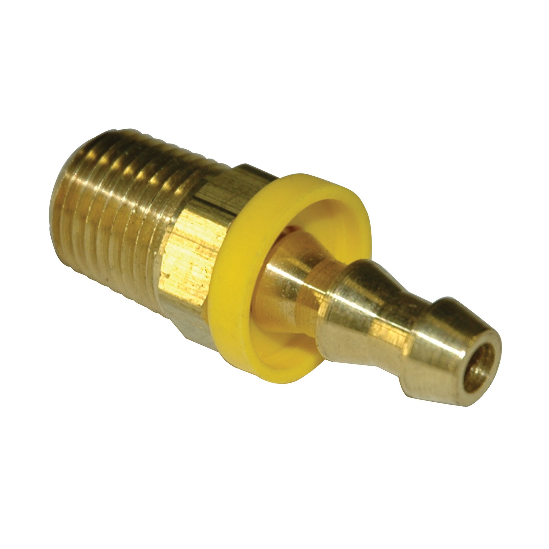 Hose Barb, 1/4" Inside Diameter Push-On, 1/4" Male NPT, Brass - Image 2