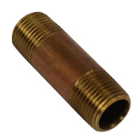 Pipe Nipple, 1/2" NPT, 2-1/2" Length, Brass - Image 2