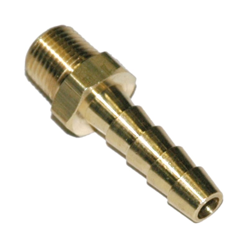 Hose Barb, 1/4″ Inside Diameter Hose, 1/8″ Male NPT, Straight, Brass
