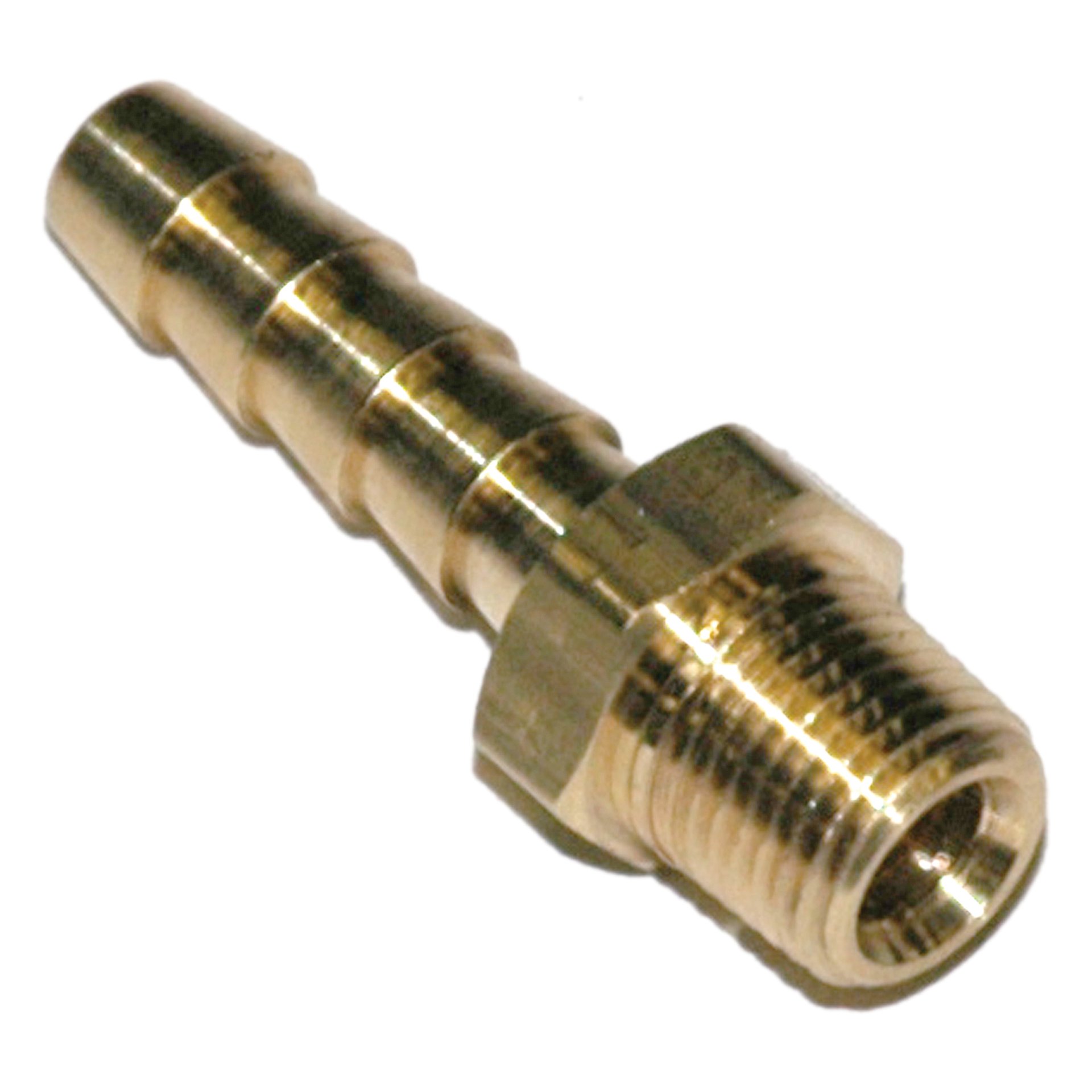 Hose Barb, 1/4" Inside Diameter Hose, 1/8" Male NPT, Straight, Brass - Image 2