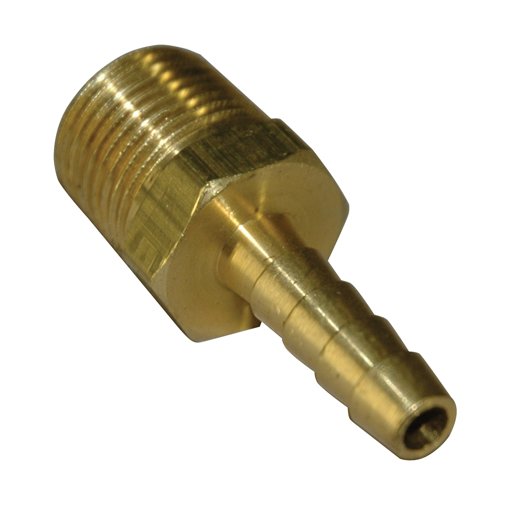 Hose Barb, 1/4" Inside Diameter Hose, 3/8" Male NPT, Straight, Brass - Image 2