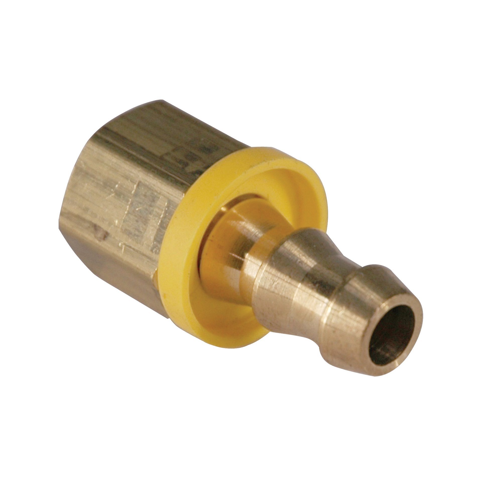 Hose Barb, 3/8" Inside Diameter Push-On, 3/8" Female NPT, Brass - Image 1